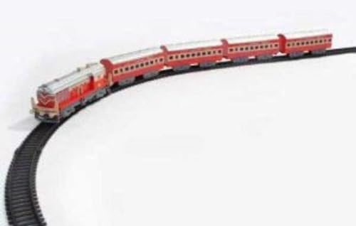 Centy Toys Plastic Indian Passenger Train With Coaches & Railway Track, Pack Of 19, Multicolour