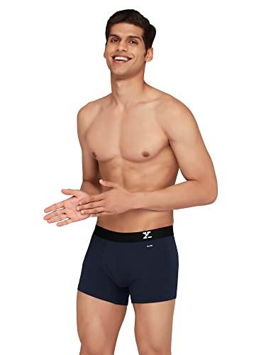 XYXX Men's Cotton Trunks (Pack of 2) (XYTRNK2PCKN404M_Black + Black Iris_M)