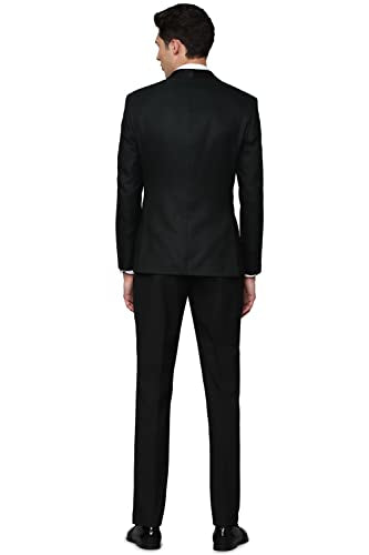 Allen Solly Men's Polyester Blend Two Piece Suit (ASSUTSLF194410_Black