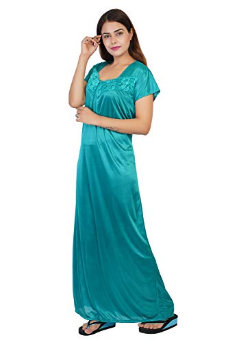 Bee Smart Nighty for Women & Girls Nightwear, Sexy Night, Satin Nightwear Nighty Maxi (Size: M,L) (Medium, Green)