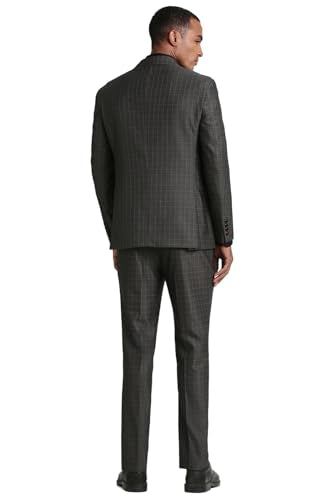 Peter England Men's Polyester Blend Two Piece Suit (PISUWNSPE66824_Grey