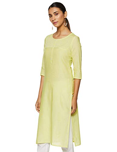 Aurelia Women's Cotton Kurta (20FEA10634-701145_Green_XX-Large)