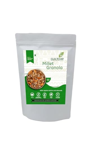 Vr Organics Millet Granola with Apple Raisins Almonds | Gluten - Free | Rich in Fibre | BreakFast Cereal | Fruits & Dry fruits | Natural Ingredients | Evening Snack| Natural Immunity Booster | 190 g