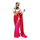 Shiv Textiles Women's Plain Polyester Readymade Saree With Golden Belt