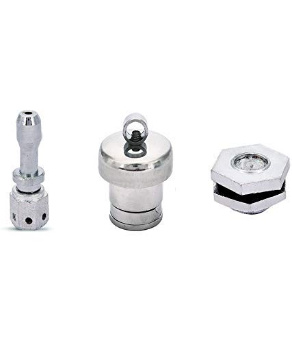 Brass Vent Pipe, Steel Weight Whistle and Silver Safety Valve for All Pressure Cookers (Silver)