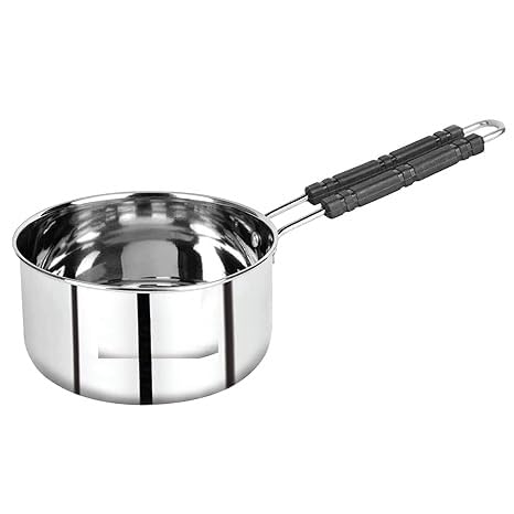 VARSHA INTERNATIONAL Stainless Steel Sauce Pan, Tea Pan, Milk Pan Heavy Guage 1.5 Litre (Induction and Gas Stove Friendly), Silver