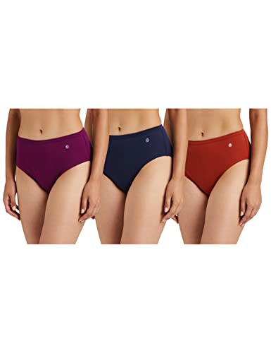 Van Heusen Women Hipster Panty - 100% Super Combed Cotton - Pack Of 3 - Anti Bacterial, No Marks Waistband, Moisture Wicking, Full Coverage