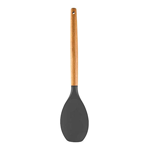 Spatlus Woodtula Silicone Spatula, BPA Free &Heat Resistant up to 445°F,Wooden Handle Non Stick Rubber Kitchen Spatulas for Cooking, Baking, and Mixing 31.7 cm Grey