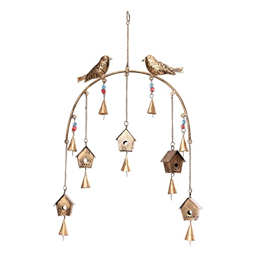 DULI Metal Windchime Wall Hanging, Feng Shui, Wall Art, Wall Decor, PositiveVibes, Rustic Wall Hangings, Wall Art, Diwali Decor, Home Decor, Positive Vibes (MetalWallHanging: Birdhouse)