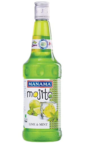 Manama Lime and Mint Mojito Syrup | Mixer for Mocktails, Cocktails, Drinks, Juices, Beverages | Non Alcoholic Mix 750ML Bottle