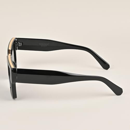 Voyage UV Protected Black Square Men & Women Sunglasses (952MG3669 |Black Lens | Black Frame)