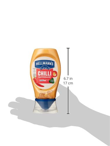 Hellmann's Chilli Mayonnaise Fired by Tabasco Pepper Sauce, 250 ml, Red & Cream