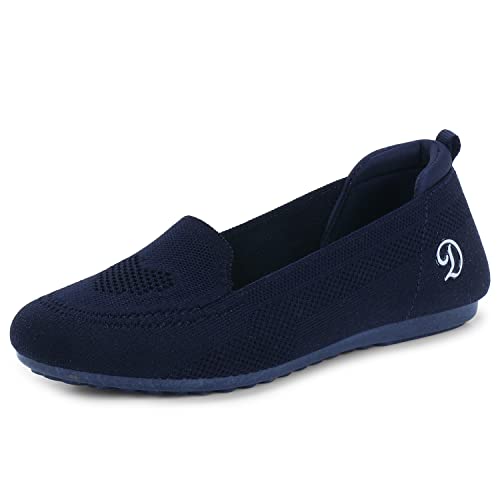 DOCTOR EXTRA SOFT Flexible Memory Foam Women's Shoes for Walking Gym Training,Casual, Sports,Slip-On,Lightweight Lace up Athletics Slipon Running Sneaker for Ladies and Girls D-1003-NAVY-5 UK