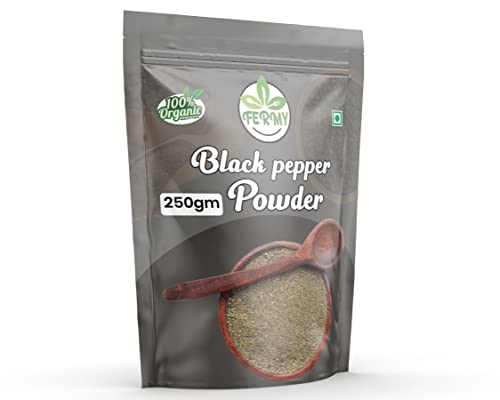 FERMY Black Pepper Powder Fresh Ground/Kali Mirch, Black Pepper (250g) Organic Black Pepper