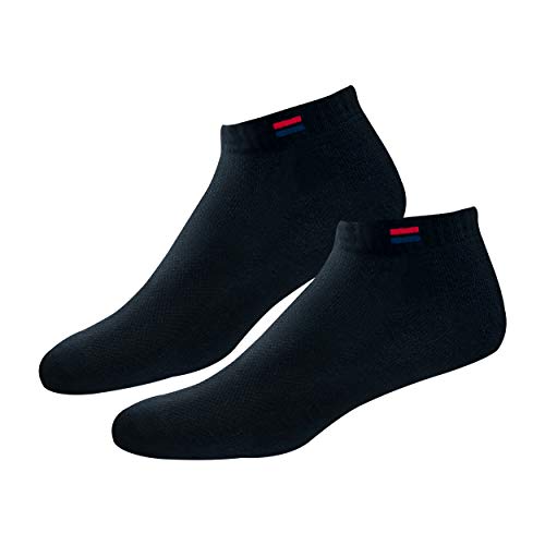 NAVYSPORT Socks for Men Solid Ankle Length Cotton Socks, Free Size, Pack of 3 (Black)