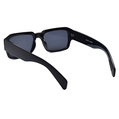 Peter Jones Black Medium Unisex Thick UV Protected Badshah Style Sunglasses (13031-B)