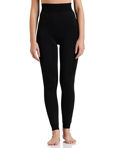 Amazon Brand - Symbol Women's Stretchable Fleece Lined Thermal Leggings (28 to 34 Size)_AW23-WWBTM-007_Black_XS