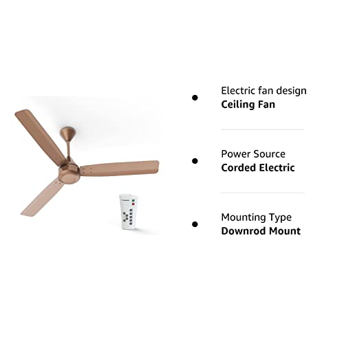 Crompton Energion Cromair 1200mm (48 inch) High Speed 5S 28W Energy Efficient BLDC Ceiling Fan with Remote (Brown), (5 Years Warranty)