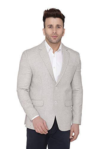 WINTAGE Men's Tweed Casual and Festive Blazer Coat Jacket : Silver