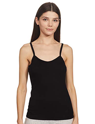 Jockey Snug Fit Low-Neck Thermal Spaghetti Top for Women 2501_Black_L