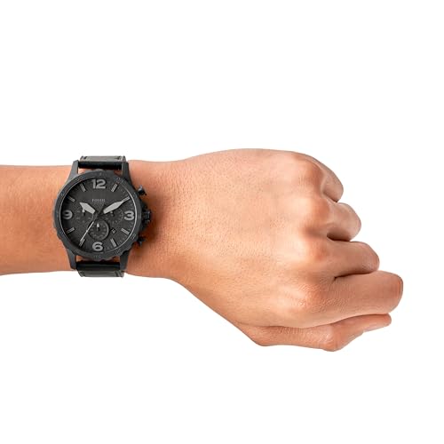 Fossil Nate Analog Black Dial Unisex's Watch-JR1354