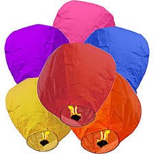 DholDhamaka Paper Sky Lanterns (Multicolour, Standard)-Pack Of 3