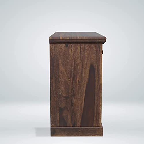 SHRI RAM ENTERPRISES Wooden Sideboard Cabinet for Living Room | Solid Pure Wood Side Board Cabinet with 3 Drawers & 3 Door Cabinet Storage for Home & Kitchen | Sheesham Wood, Provincial Teak.