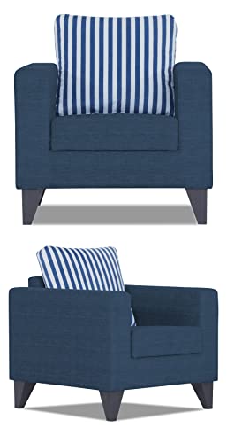 Adorn India Straight Line Plus Stripes 3+2+1 6 Seater Sofa Set (Blue)