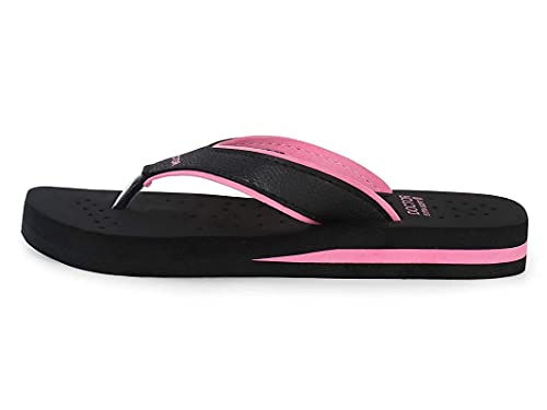 DOCTOR EXTRA SOFT Care Diabetic Orthopedic Pregnancy Flat Super Comfort Dr Flipflops and House Slippers For Women's and Girl's D-18-Black Pink-7 UK