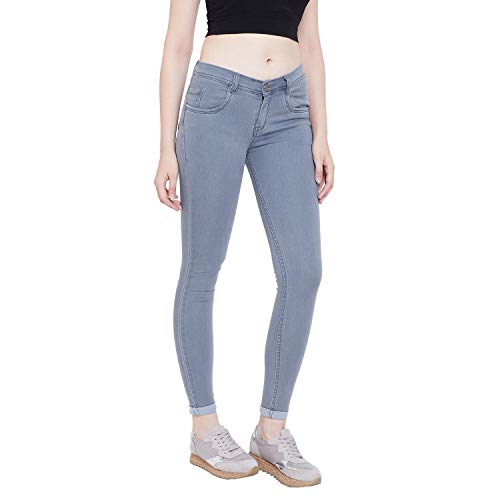 Nifty Women's Denim Stretchable Slim Fit Jeans (Jean_PLN_Grey_34)