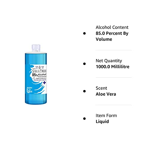 AUSTRO Ethyl Alcohol 85% Swachh Hand Sanitizer Spray Liquid (1 L)