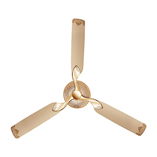 Luminous Jaipur Mahal 1320mm Designer Ceiling Fan for Home and Office (2 Year Warranty, Thar Gold)