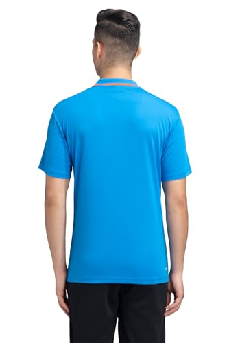 Adidas Men's Geometric Regular Fit T-Shirt (JI6696_Bright Blue