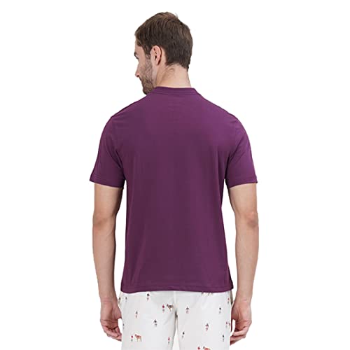 U.S. POLO ASSN. Men Comfort Fit V-Neck Cotton IYAS T-Shirt - Pack of 1 (Purple M)