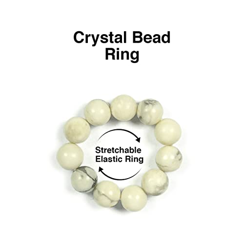 Reiki Crystal Products Howlite Ring, Howlite Stone Ring, Howlite Crystal Ring, Howlite Beads Ring Free Size for Unisex Adult