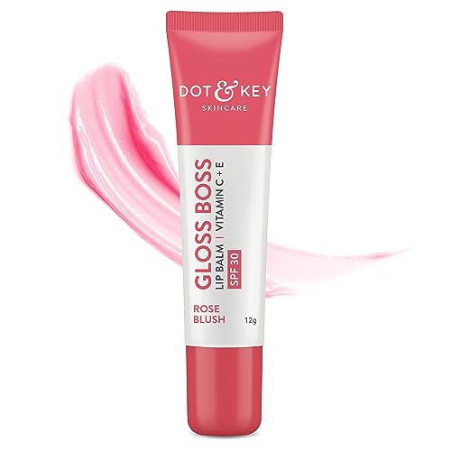 Dot & Key Rose Blush Tinted Lip Balm (12gm) with SPF 30 | Lightweight & Non Sticky | Lip Balm for Women for Soft Smooth & Sun Protected Lips | Fades Lip Pigmentation | Deeply Moisturizes & Controls Lip Tan