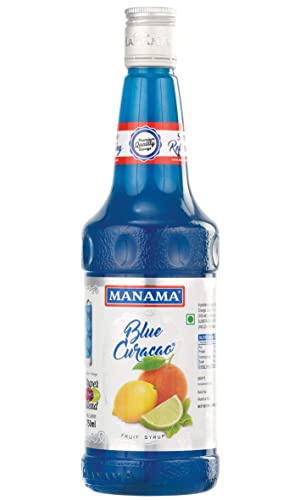 Manama Blue Curacao Syrup | Mixer for Mocktails, Cocktails, Drinks, Juices, Beverages | Non Alcoholic Mix 750ML Bottle