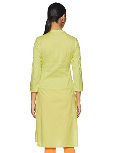 W for Woman Women's Cotton Kurta (19FEW11542-211520_Yellow_XL (14))