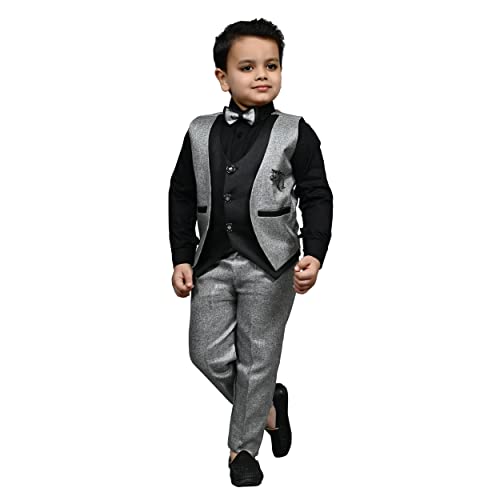 Zolario Boys Clothing Set 3 Piece Dress for Boys, Set of Coat, Pant & Shirt, Ideal for Wedding and Birthday. 4-5 Yrs
