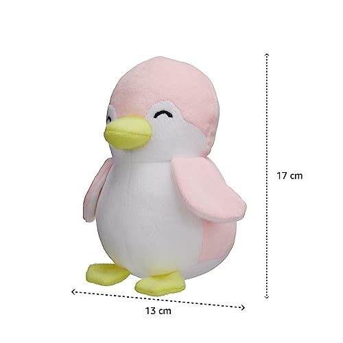 Amazon Brand - Jam & Honey Penguin, Plush/Soft Toy for Boys, Girls and Kids, Super-Soft, Safe, Great Birthday Gift (Pink and White, 17 cm)