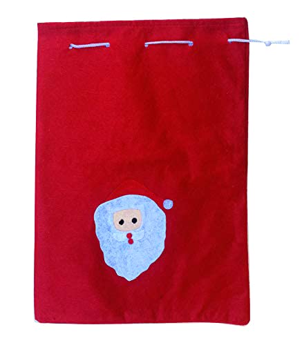 Evisha Large Size 4 Pcs Santa Claus Haversack Bags for Christmas Tree Party Decoration Hanging Red