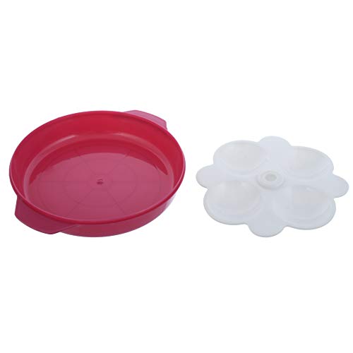 Kuber Industries Plastic Big Idli, Dhokla Maker Combo Set for Microwave with 3 Idli Moulds and 1 Dhokla Pan (Pink) - CTLTC044403