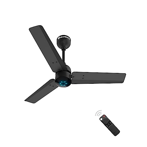 atomberg Renesa 900mm BLDC Motor 5 Star Rated Sleek Ceiling Fans with Remote Control | Upto 65% Energy Saving, High Air Delivery and LED Indicators | 2+1 Year Warranty (Midnight Black)