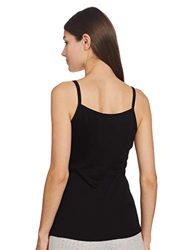 Jockey Snug Fit Low-Neck Thermal Spaghetti Top for Women 2501_Black_L