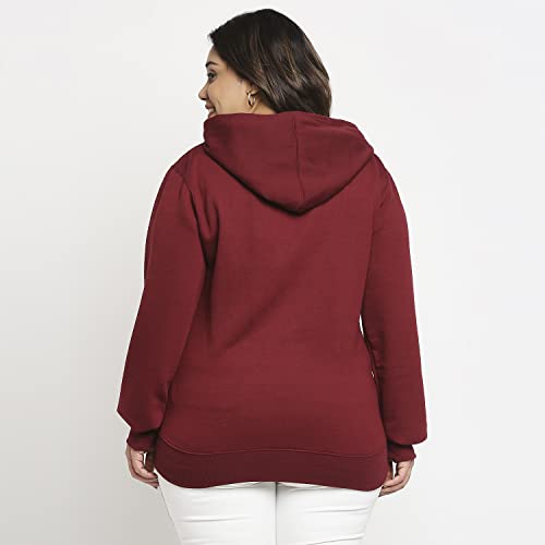 Wear Your Opinion Women's Fleece Hooded Neck Regular Fit Hoodie (Wyo004773Zipplus-F-3Xl-Maroon_Red, Maroon_3Xl)