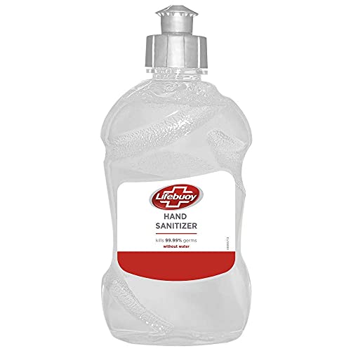 Lifebuoy Germ Protect Alcohol Based Hand Sanitizer 500 ml Bottle with Pump, 60% Alcohol Liquid Gel Sanitizer - Kills 99.9% Germs