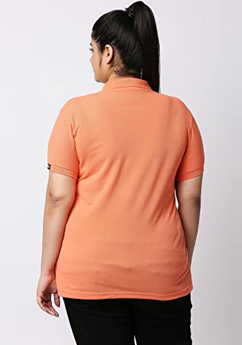 Wear Your Opinion Womens Polo Collar Neck T-Shirt Top (Design: Solid,Carrot,Small)