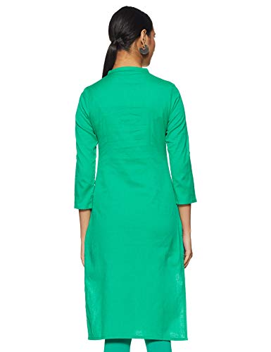 W for Woman Women's Cotton Kurta (19FEW11542-211525_Green_XL (14))