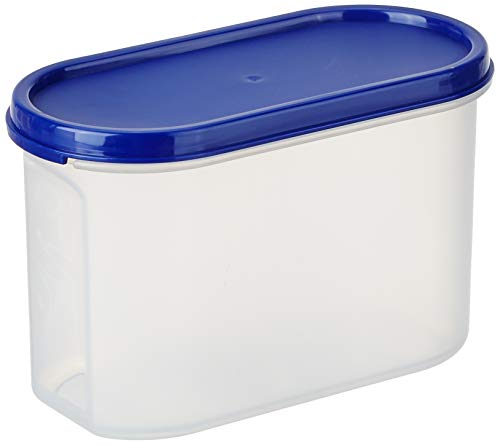 Amazon Brand - Solimo Modular Plastic Storage Containers with Lid, Set of 6, 1.2L, Blue