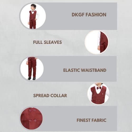 DKGF FASHION 3-Piece Suit for Boys(DC006-6) Maroon